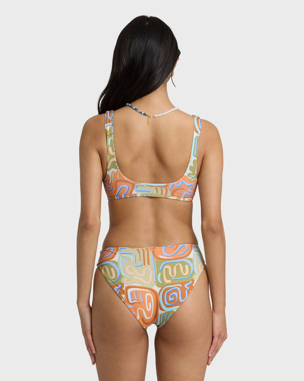Le Surf Reversible Ava Tank Swim Tank Bikini Top - Orange Multi