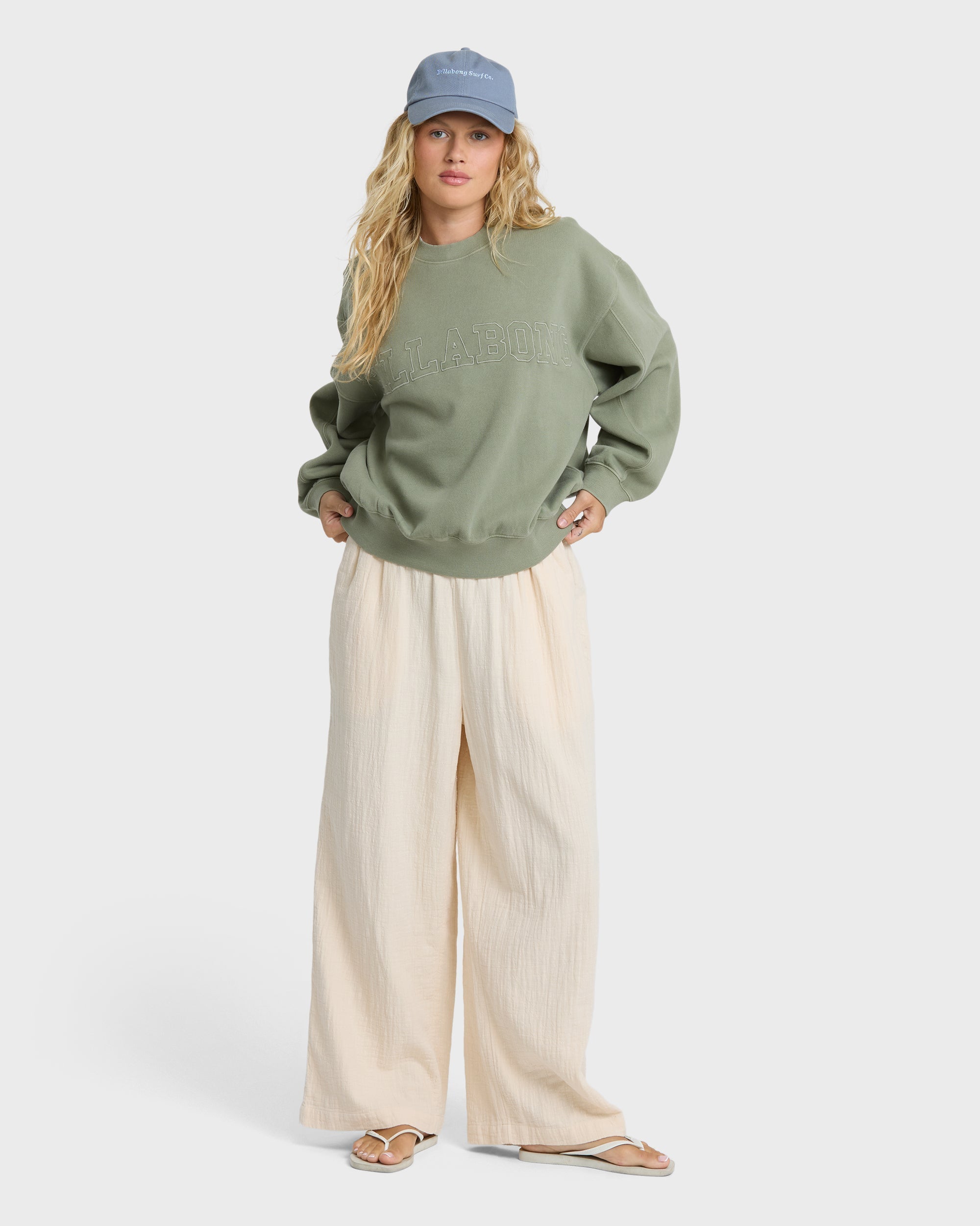 Follow Me Elastic Waist Pants - Dove