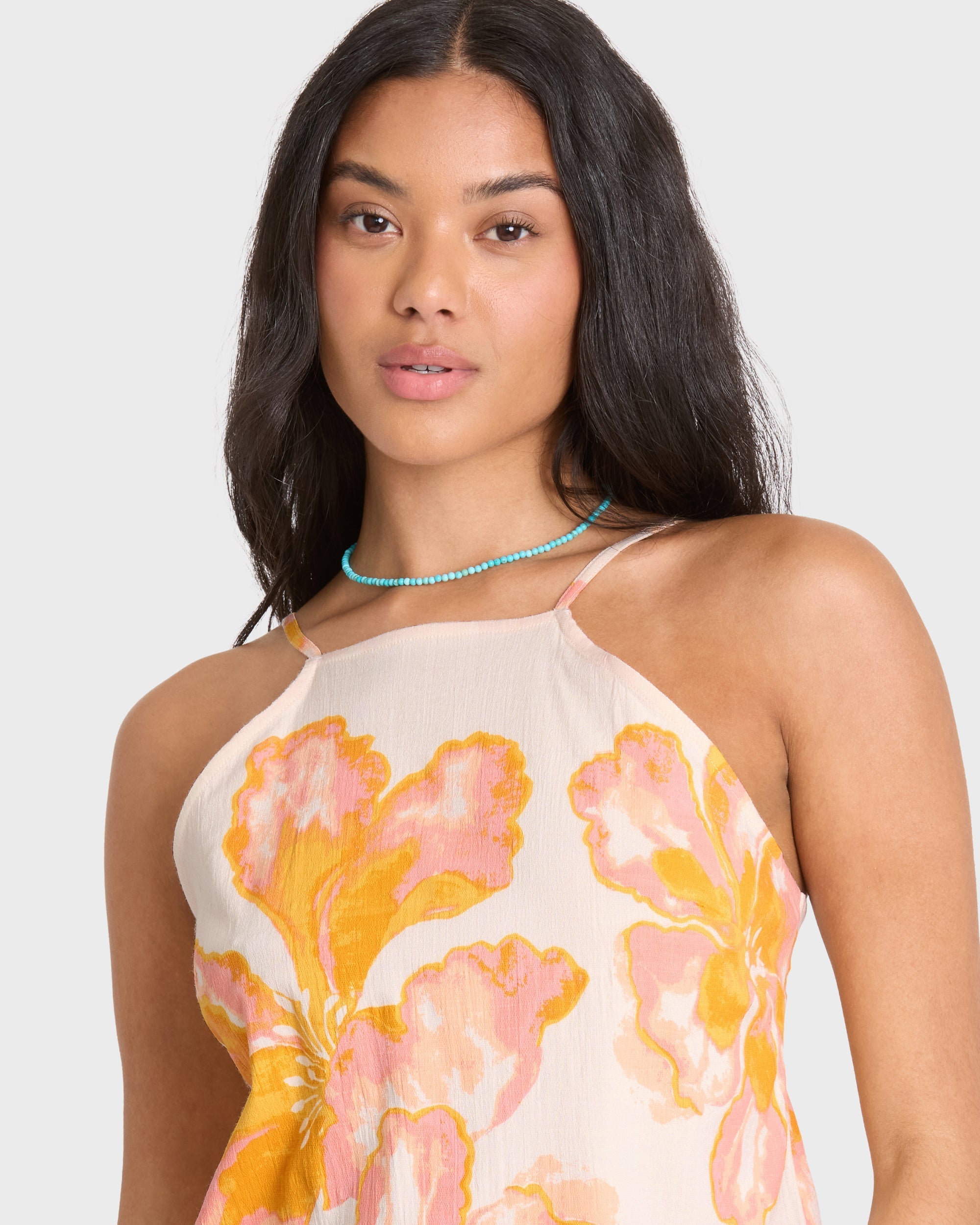 Floral Trippin Tank Top - Salt Crystal