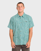 Sundays Jacquard Short Sleeve Woven Shirt - Blue Surf