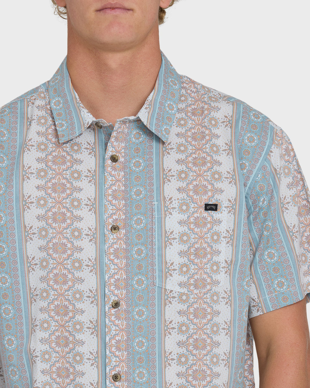 Sundays Short Sleeve Woven Shirt - Blue Fog